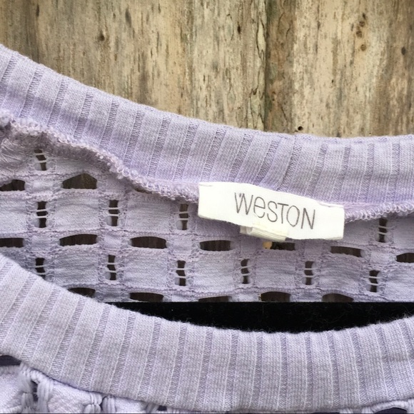 Anthropologie Weston Wear Lilac Open Knit Dara Sweater Size XS - Picture 7 of 8